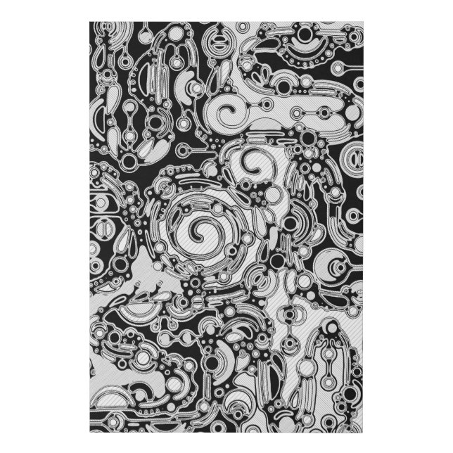 Black And White Geometric Art 3 Faux Canvas Print (Front)