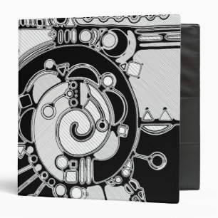 Black And White Geometric Art 4 3 Ring Binder