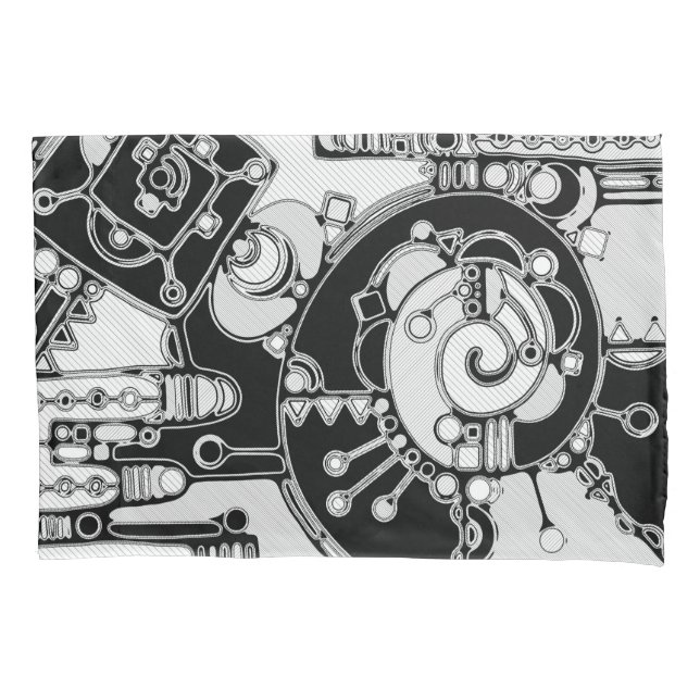 Black And White Geometric Art 4 Pillow Case (Front)