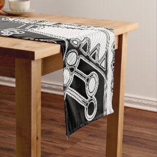 Black And White Geometric Art 4 Short Table Runner