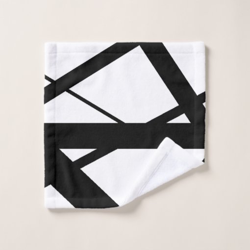 Black and White Geometric Bath Towel Set Zazzle