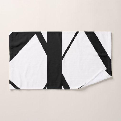 Black and White Geometric Bath Towel Set Zazzle