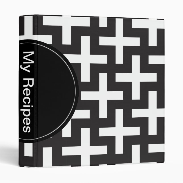 Black and White Geometric Binder (Front/Spine)
