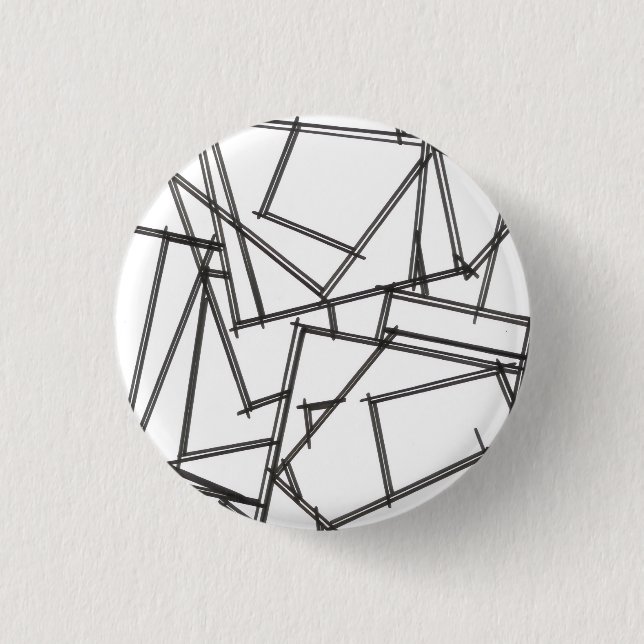 Black And White Geometric Button (Front)