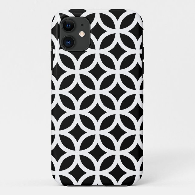 Black and White Geometric Case-Mate iPhone Case (Back)
