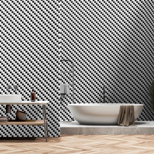 Black and White Geometric Checks  Lines Pattern Wallpaper