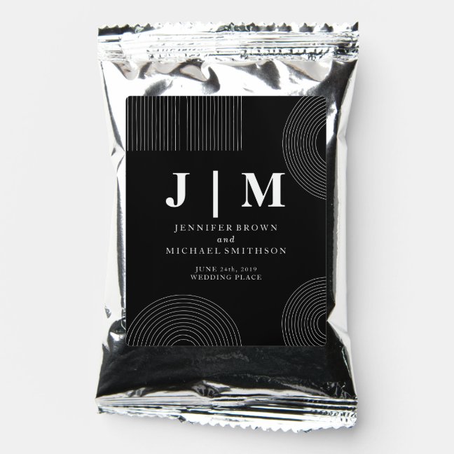 Black and White geometric design Simple Wedding Coffee Drink Mix