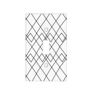 Black and White Geometric Diamond Light Switch Cover