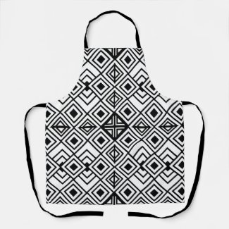 Black and White Geometric Diamond Pattern   