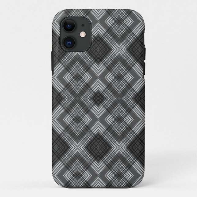Black and white geometric diamond pattern Case-Mate iPhone case (Back)