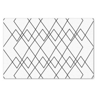 Black and White Geometric Diamond Pattern 