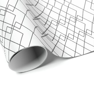 Black and White Geometric Diamond Pattern