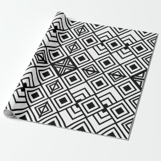 Black and White Geometric Diamond Pattern 