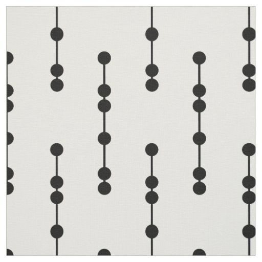 Black and White Geometric Dots Pattern Fabric