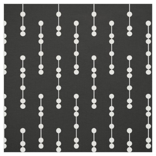 Black and White Geometric Dots Pattern Fabric