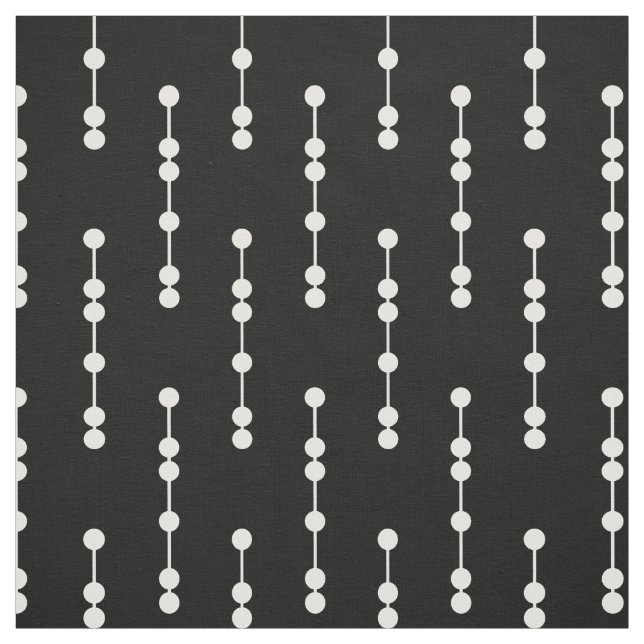 Black and White Geometric Dots Pattern Fabric (Swatch)