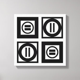 Black and White Geometric Equal Sign Pattern