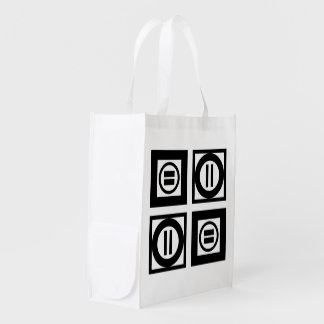 Black and White Geometric Equal Sign Pattern Bag