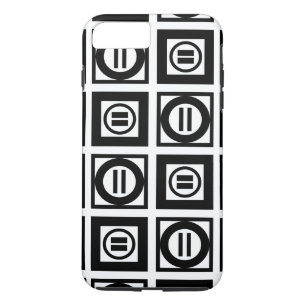 Black and White Geometric Equal Sign Pattern iPhone 8 Plus/7 Plus Case