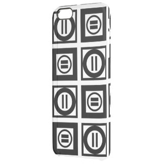 Black and White Geometric Equal Sign Pattern Clear iPhone 6 Plus Case