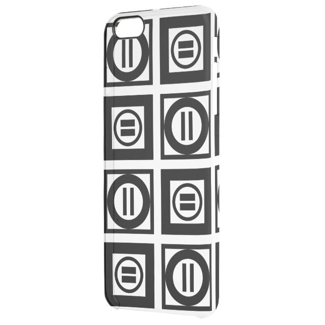 Black and White Geometric Equal Sign Pattern Uncommon iPhone Case (Back Left)