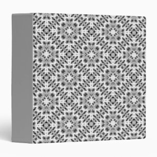 Black and white geometric ethnic ornament 3 ring binder