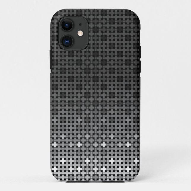 Black and white geometric gradient pattern  Case-Mate iPhone case (Back)
