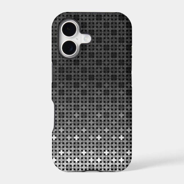 Black and white geometric gradient pattern  iphone case (Back)
