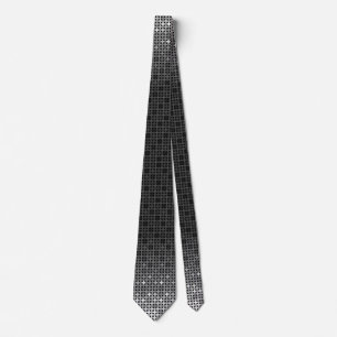 Black and white geometric gradient pattern  neck tie
