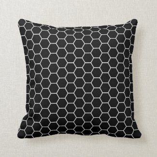 Black and White Geometric Hexagon Pattern