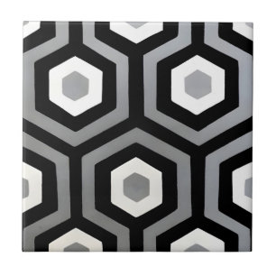 black and white geometric hexagonal black and whit ceramic tile