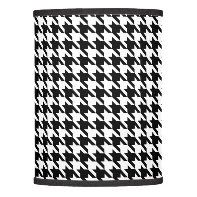 Black and White Geometric Houndstooth Pattern Lamp Shade (Front)