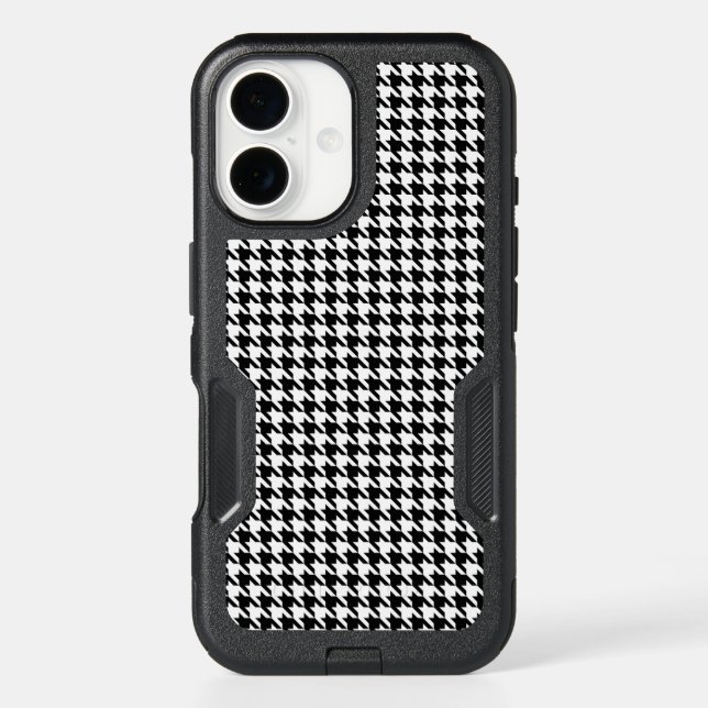 Black and White Geometric Houndstooth Pattern Otterbox iPhone Case (Back)