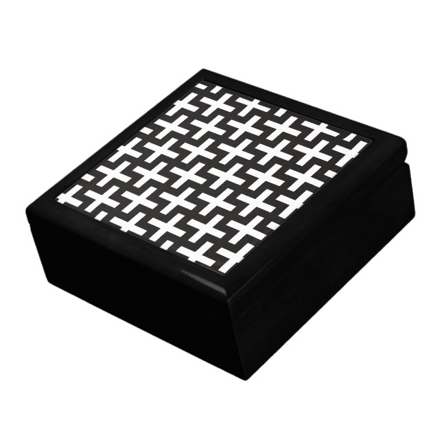 Black and White Geometric Jewelry Box (Side)