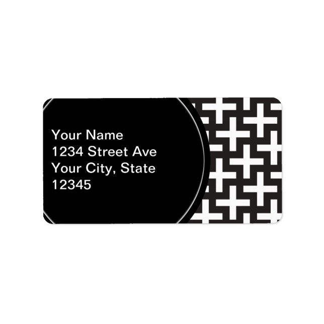 Black and White Geometric Label (Front)