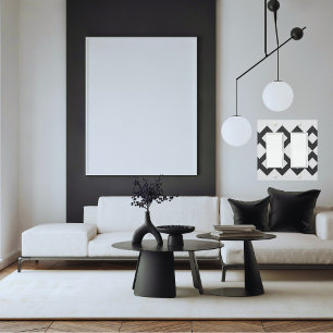 Black and White Geometric Light Switch Cover