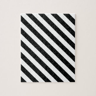 Black and White Geometric Line Pattern Jigsaw Puzzle