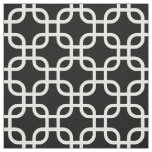 Black and White Geometric Links Pattern Fabric