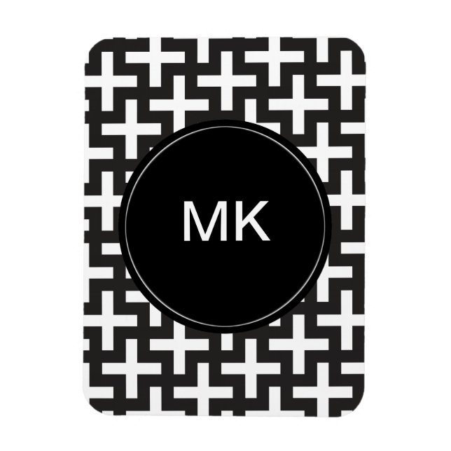Black and White Geometric Magnet (Vertical)