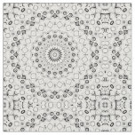 Black and White Geometric Mandala Pattern Fabric