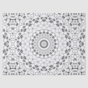 Black and White Geometric Mandala Pattern Tissue Paper