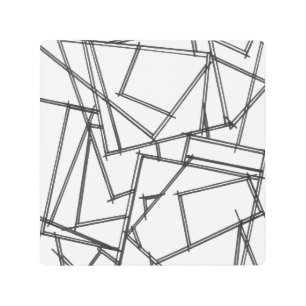 Black And White Geometric Metal Print