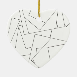 Black and White Geometric- Modern Bauhaus  Ceramic Ornament
