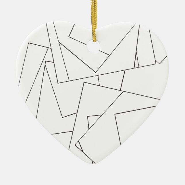Black and White Geometric- Modern Bauhaus  Ceramic Ornament (Front)