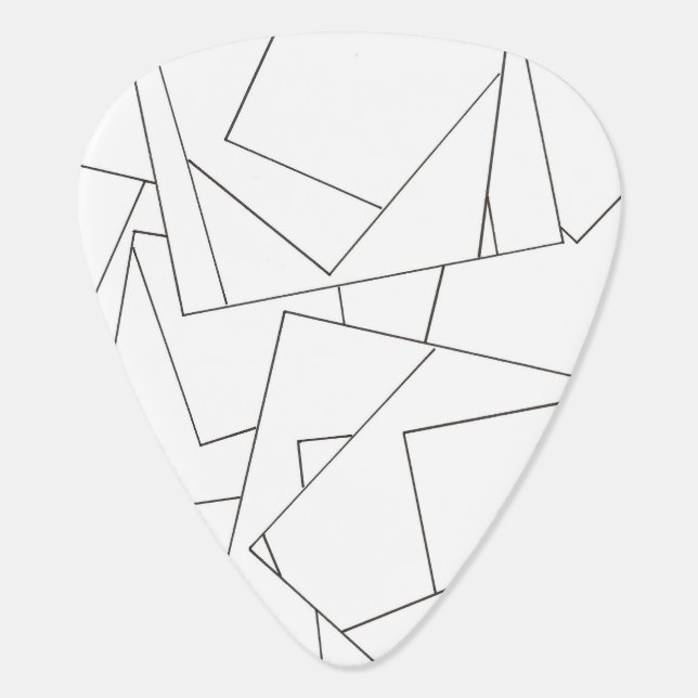 Black And White Geometric-Modern Bauhaus Guitar Pick (Back)