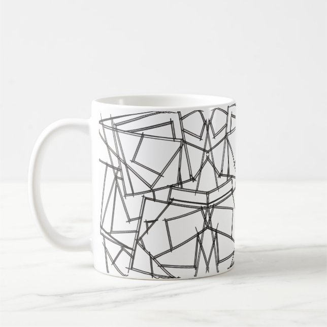Black And White Geometric-Modern Minimalist Coffee Mug (Left)