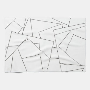 Black And White Geometric-Modern Minimalist Kitchen Towel
