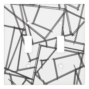 Black And White Geometric-Modern Minimalist Light Switch Cover