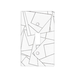 Black and White Geometric-Modern Minimalist Light Switch Cover