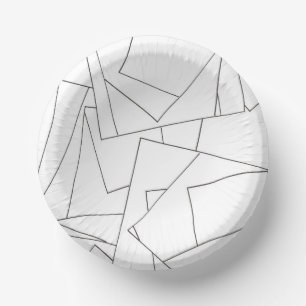 Black And White Geometric-Modern Minimalist Paper Bowls